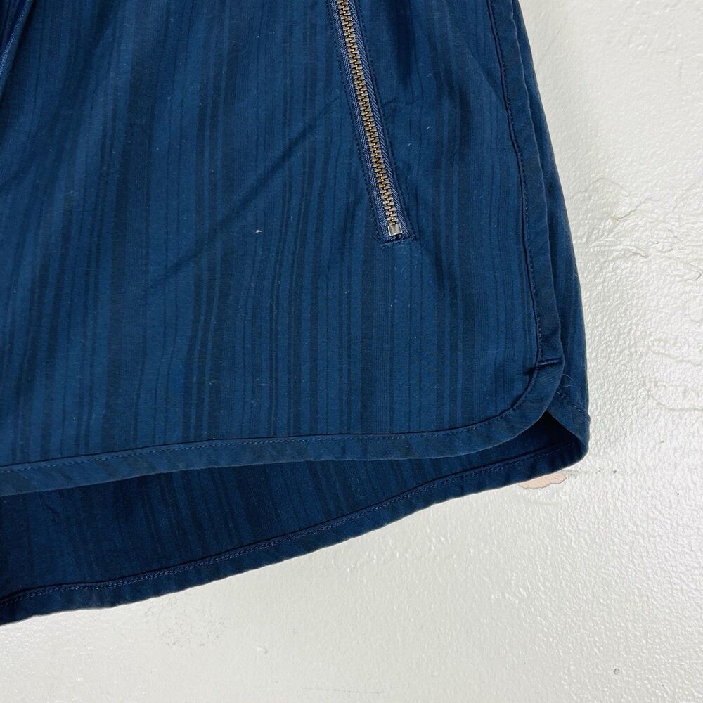 Athleta Navy  Blue Pull On Running Shorts Zip Pocket Drawstring Women’s M - Picture 4 of 12